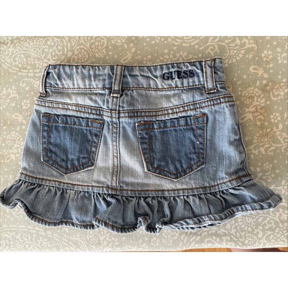 Guess Los Angeles Baby Girls Light Wash Denim Ruffle‎ Mini Skirt 18M GPS05064